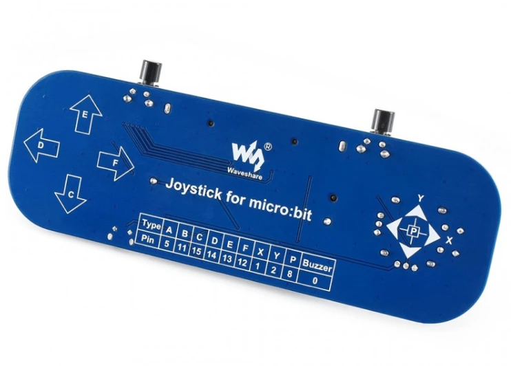 Waveshare Gamepad modulis su vairasvirte ir mygtukais skirtas Micro:bit 14500 Li-ion