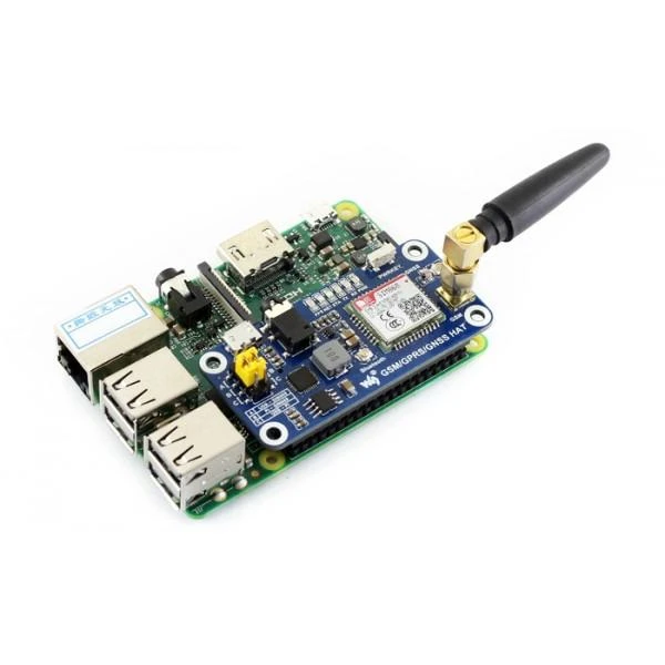 Waveshare HAT GSM/GPRS/GNSS/Bluetooth - Raspberry Pi Priedėlis
