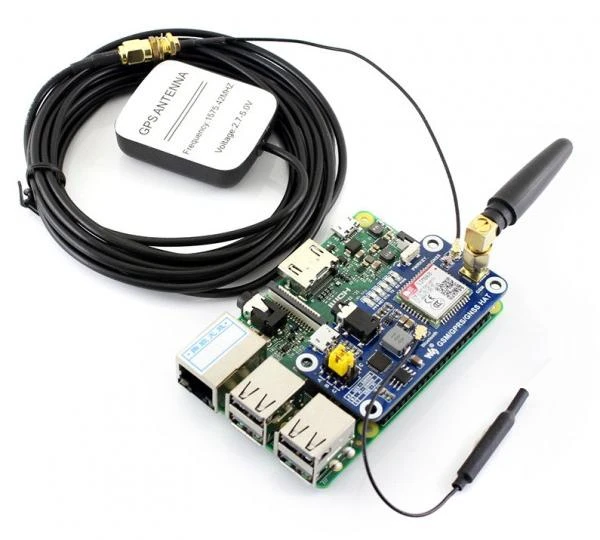 Waveshare GSM HAT su Raspberry Pi ir GPS antena