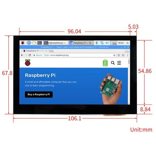 Oem Waveshare Jutiklinis Ekranas B Raspberry Pi Mikrokompiuteriui - LCD IPS 4.3''