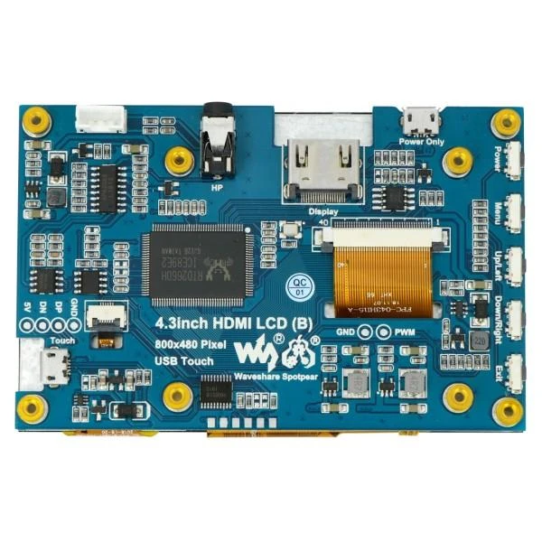 Oem Waveshare Jutiklinis Ekranas B Raspberry Pi Mikrokompiuteriui - LCD IPS 4.3''
