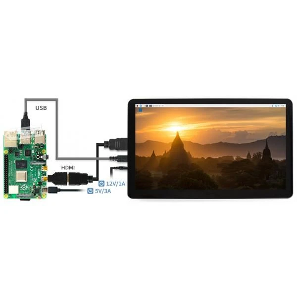 Oem Waveshare Jutiklinis Ekranas Raspberry Pi Mikrokompiuteriui - LCD IPS 15.6