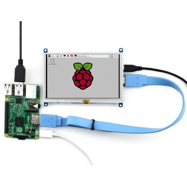 Oem Waveshare Jutiklinis Varžinis Ekranas Raspberry Pi Mikrokompiuteriui - LCD TFT 5"