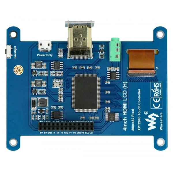 Oem Waveshare Jutiklinis Varžinis Ekranas Raspberry Pi Mikrokompiuteriui - LCD 4'' (H)