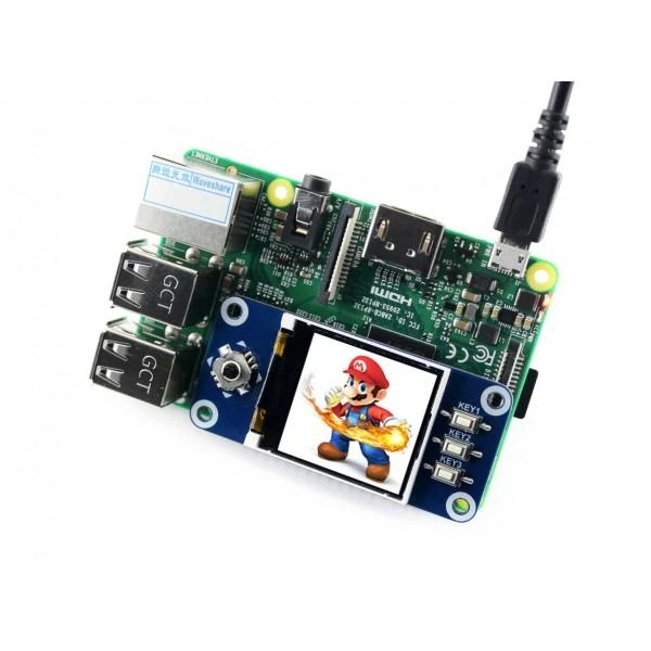 Oem Waveshare Raspberry Pi Hat Ekranas - LCD TFT 1.44''