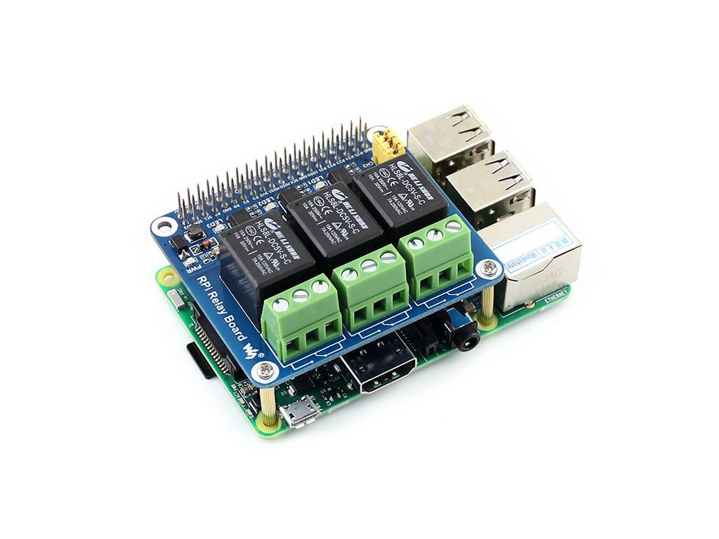 Waveshare Raspberry Pi Relių Priedėlis - 3 Kanalų