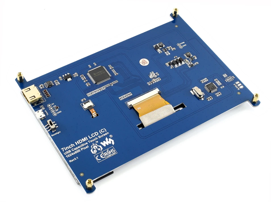 7 colių Waveshare ekrano valdymo plokštė su HDMI jungtimi