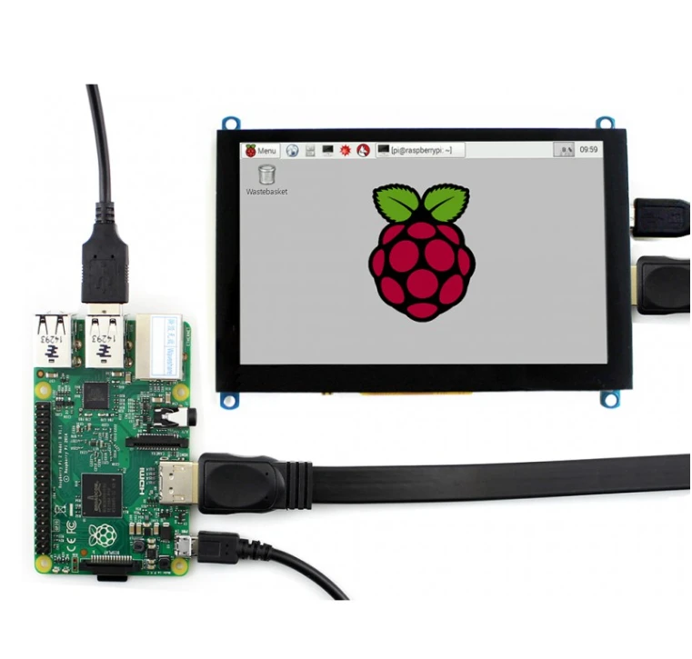 Oem Waveshare Talpinis Lietimui Jautrus Ekranas Raspberry Pi 3B+/3B/2B/Zero Mikrokompiuteriui - LCD TFT 5