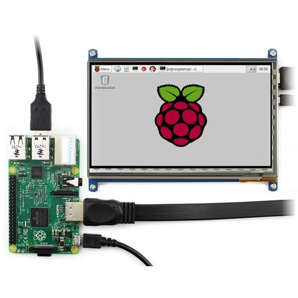 Oem Waveshare Talpinis lietimui jautrus ekranas Raspberry Pi mikrokompiuteriui - LCD TFT 7