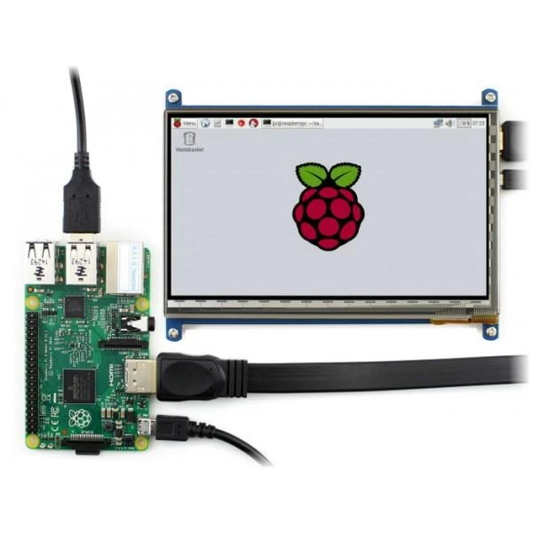 7 colių Waveshare IPS ekranas su Raspberry Pi