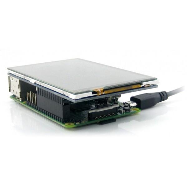 Waveshare Varžinis Jutiklinis ekranas Raspberry Pi mikrokompiuteriui - LCD IPS 4" (A)