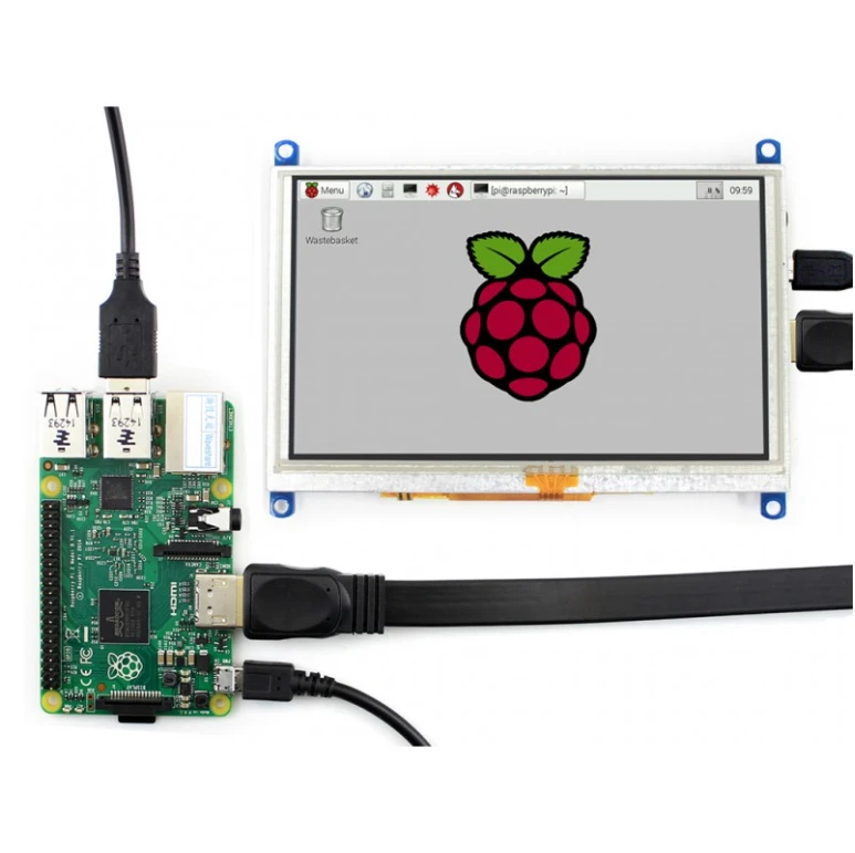 Oem Waveshare varžinis Lietimui Jautrus Ekranas Raspberry Pi 3B+/3B/2B/B+ mikrokompiuteriui - LCD TFT 5