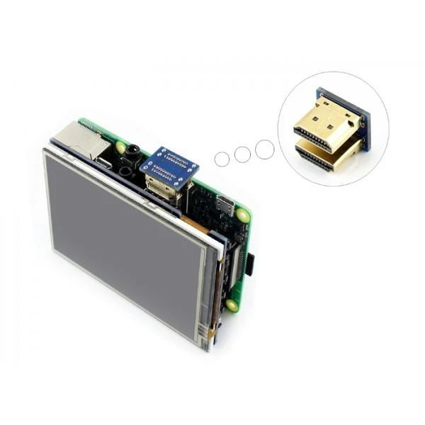 Waveshare Varžinis lietimui jautrus ekranas Raspberry Pi mikrokompiuteriui - LCD IPS 3.5