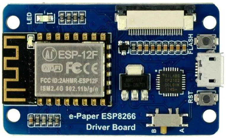 Waveshare ESP8266 plokštė su e-paper jungtimi