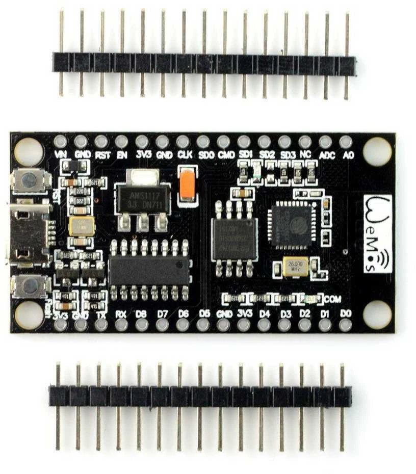 ESP8266 Wemos NodeMCU V3 plokštė su kaiščių jungtimis