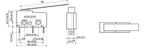 WK615 galinio jungiklio techninė schema