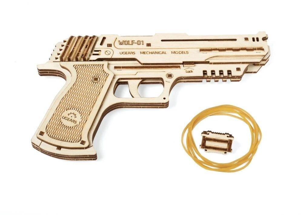 Wolf-01 pistoletas - mechaninis lankstymo modelis - lukštas - 62 elementai - Ugearsmodels 70047