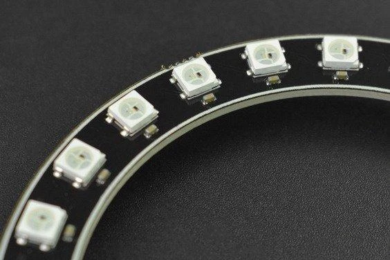 WS2812-24 RGB LED diodų žiedas - 93mm - DFRobot DFR0888-24