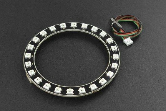 WS2812-24 RGB LED diodų žiedas - 93mm - DFRobot DFR0888-24
