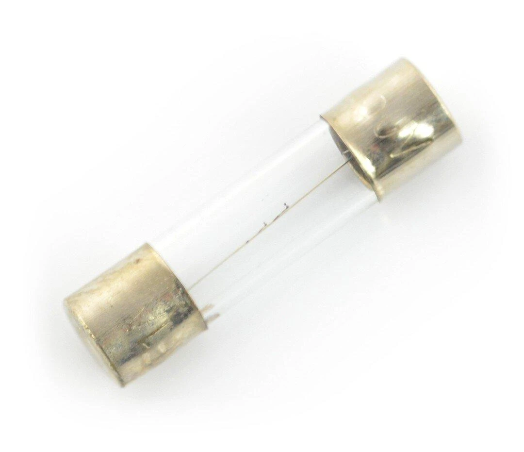 Stiklinis 5x20mm saugiklis su metaliniais kontaktais