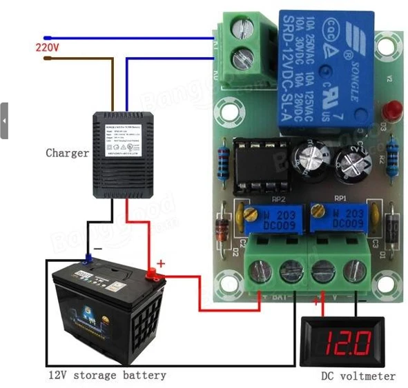 Oem XH-M601 įkroviklio valdymo modulis 12V akumuliatoriams