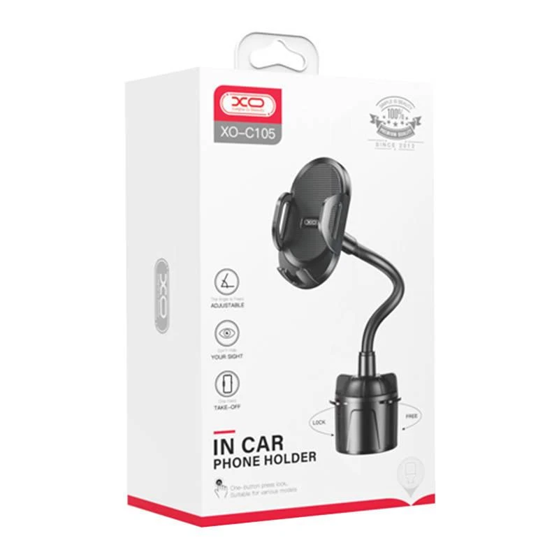 XO C105 Automobilinis puodelis Išmaniojo telefono laikiklis (juodas)