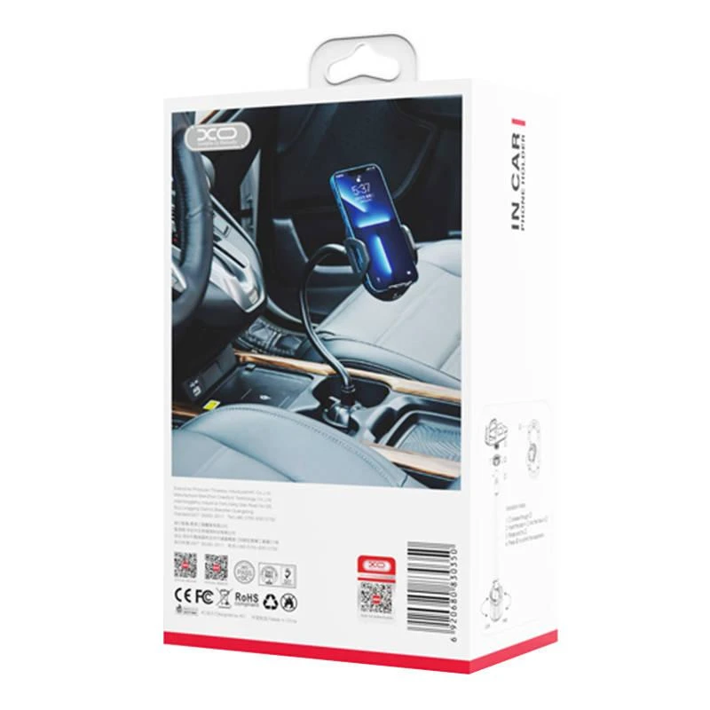 XO C105 Automobilinis puodelis Išmaniojo telefono laikiklis (juodas)