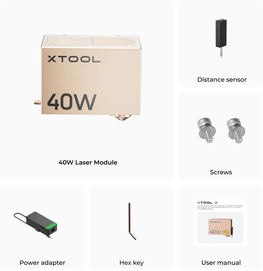 xTool 40W lazerinis modulis, skirtas S1