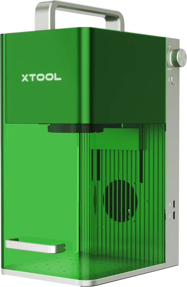 xTool F1 graviravimo staklės su žaliu apsauginiu gaubtu