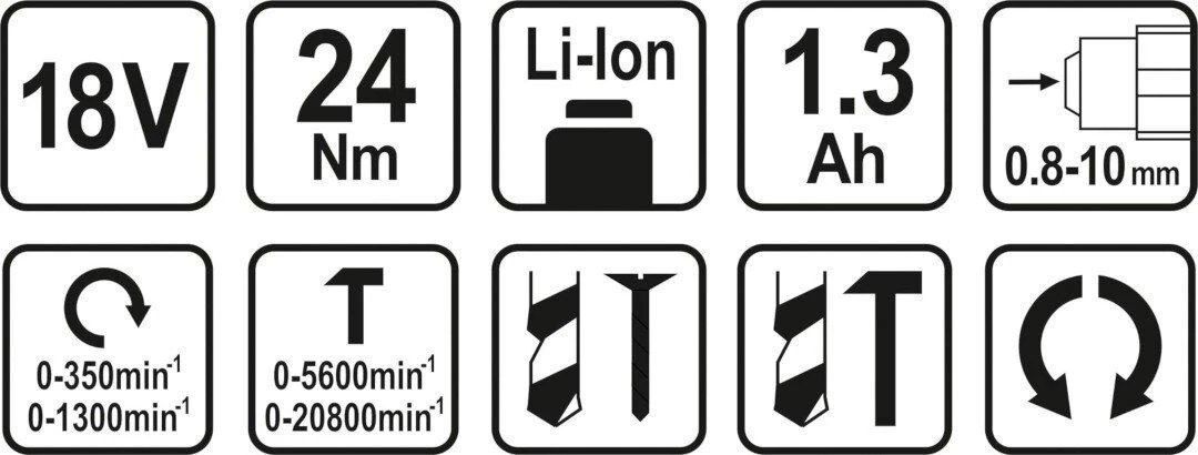 Yato smūginis Akumuliatorinis gręžtuvas Sthor 78974 18V