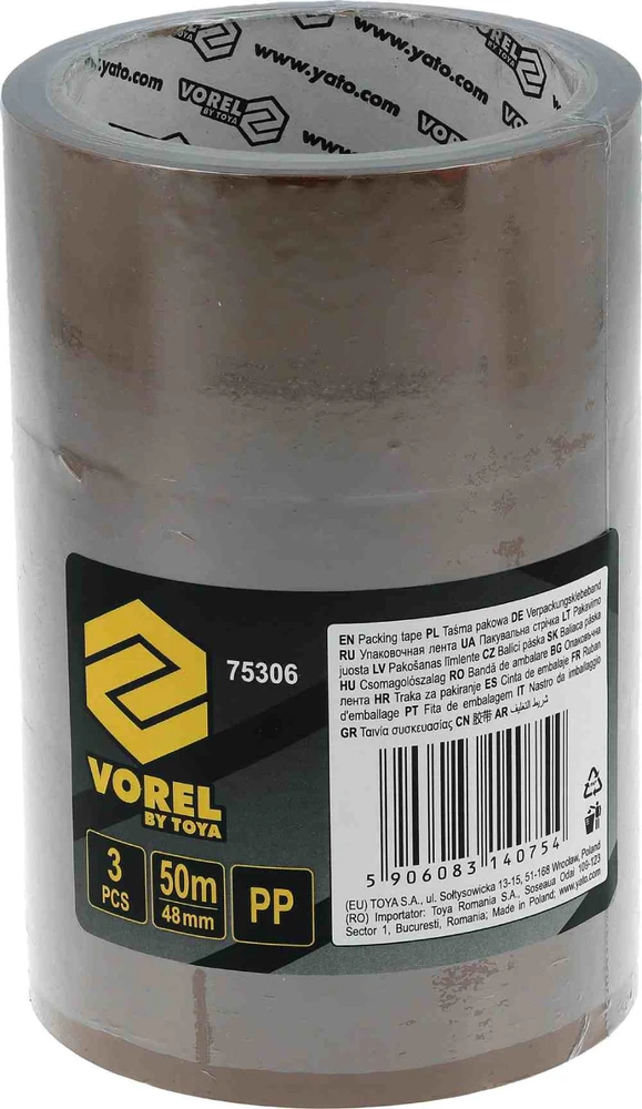 Vorel Toya Sa Poland Ruda PP pakavimo juosta 48 mm x 50 m, 3 vnt. (75306)