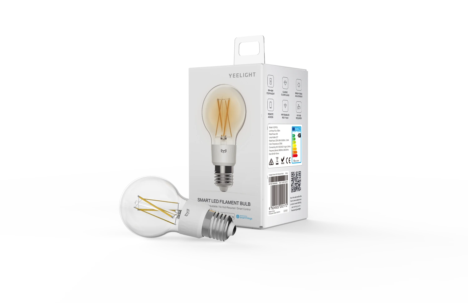 Xiaomi Yeelight Smart LED lemputė 700lm, 6W, 2700K Mi Smart Home