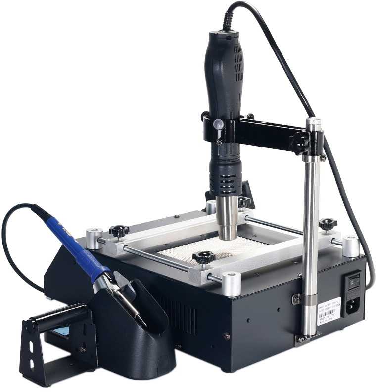 Yihua 853AAA+ 3-in-1 BGA litavimo stotis - pašildytuvas + antgalis + karšto oro su ventiliatoriumi užpakalyje - 1270 W