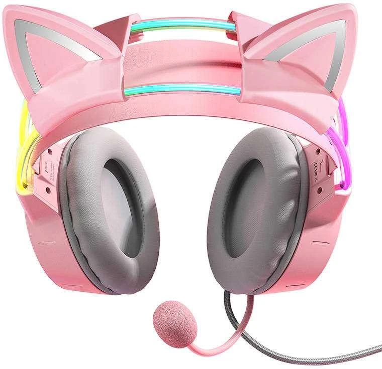 Žaidimų ausinės ONIKUMA X15Pro Rožinė Cat's Ears