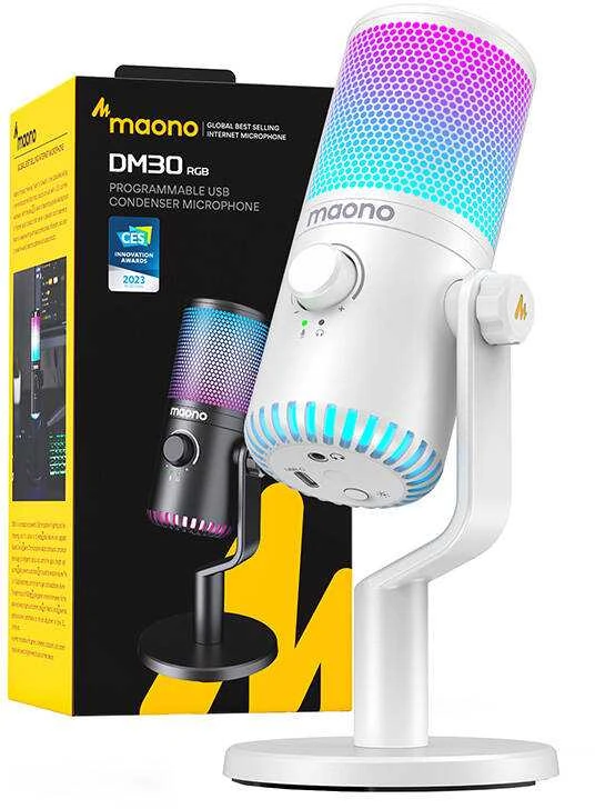 Žaidimų mikrofonas Maono DM30RGB (baltas)