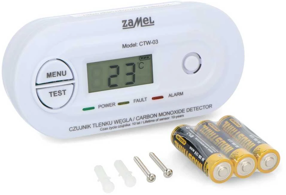 Zamel Supla Baterijomis maitinamas anglies monoksido detektorius - Zamel CTW-03