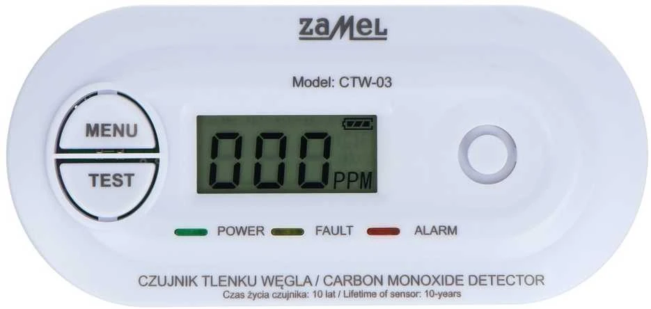 Zamel Supla Baterijomis maitinamas anglies monoksido detektorius - Zamel CTW-03