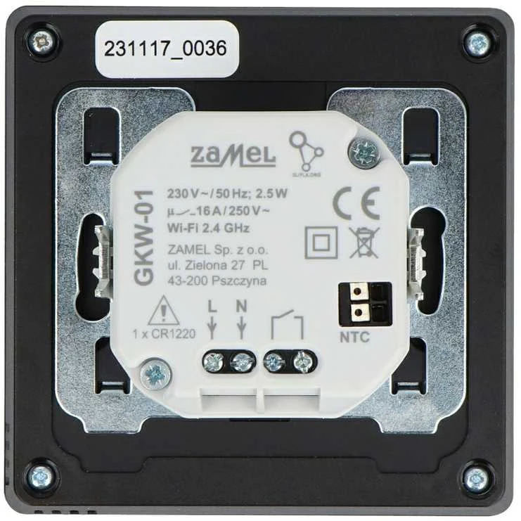 Zamel GKW-01 Wi-Fi termostatas juodas