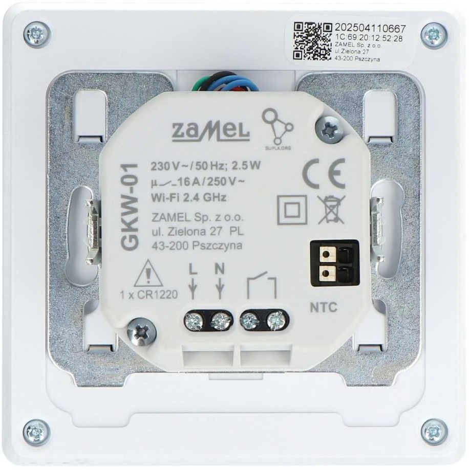 Zamel GKW-01 Wi-Fi termostatas baltas