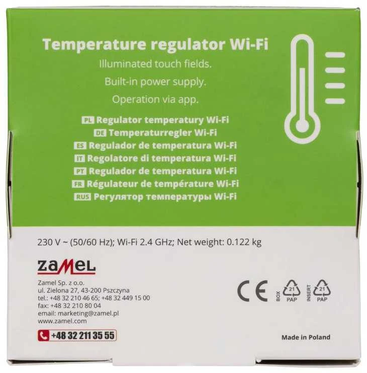 Zamel Supla GKW-02 – šildymo valdiklis – WiFi – Android / iOS programėlė – baltas