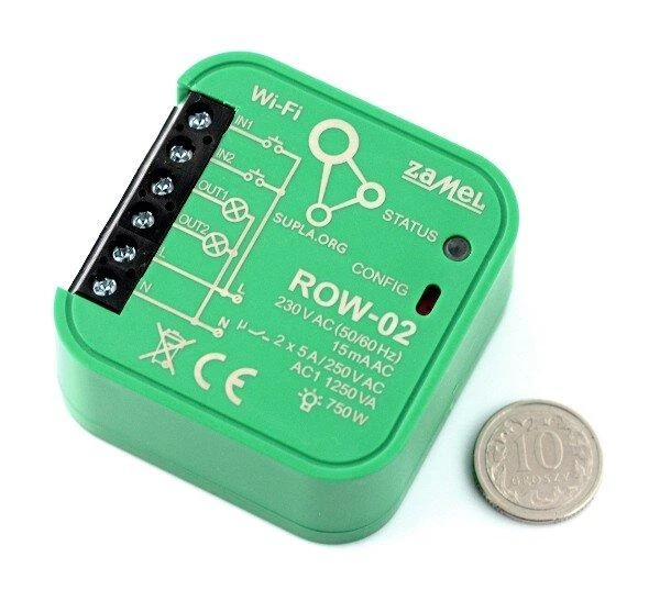 Zamel Supla ROW-02 - 2x relė 230V Wifi - Android/iOS programėlė