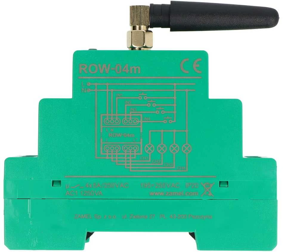 Zamel Supla ROW-04M 4x230V modulinis WiFi valdiklis