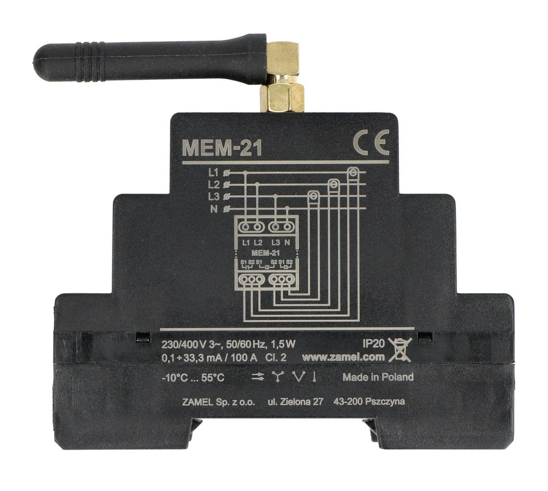 Zamel Supla Zamel Exta Life MEM-21 - elektros suvartojimo monitorius 3P+N - 868 MHz