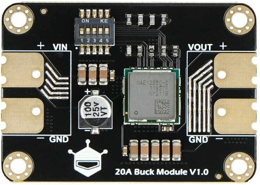 DFRobot 20A Buck Module V1.0 viršutinės pusės vaizdas