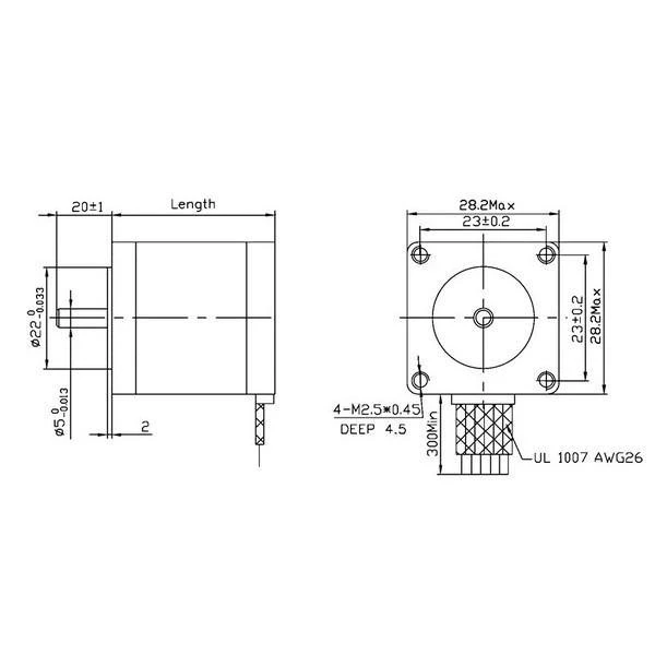 SY28STH45-0674A techninis variklio brėžinys