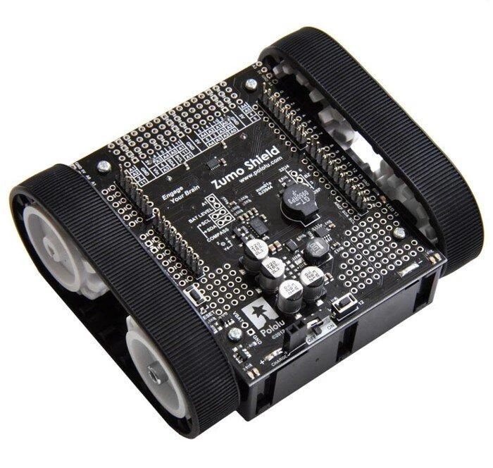 Zumo v1.2 mini sumo robotas su vikšrine važiuokle