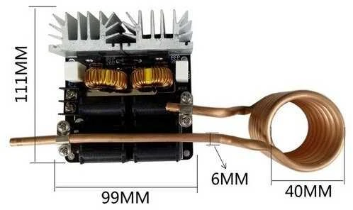 Oem ZVS indukcinė krosnis 12-48V - 1000W - 20A - Indukcinio šildytuvo modulis