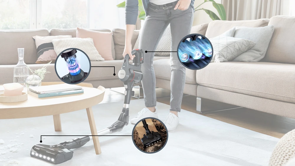 Bosch Įkraunamasis dulkių siurblys Unlimited 7, Grafito spalvos (BBS712A)