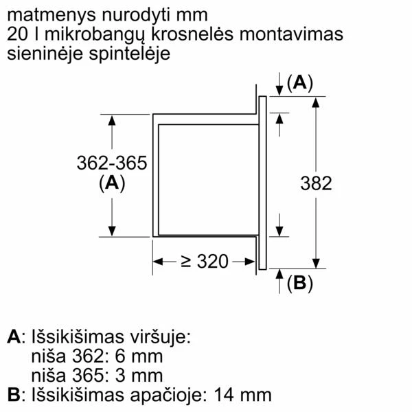 Bosch BFL523MW3 Serija 2, Įmontuojamoji mikrobangų krosnelė, Balta