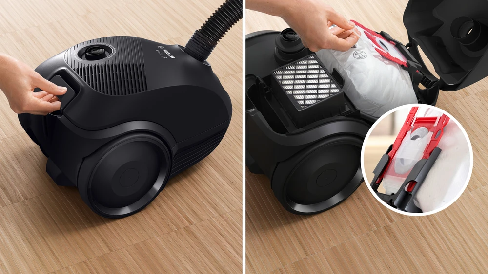 Bosch Dulkių siurblys su maišeliu, Juodos spalvos (BGBS2LB1)